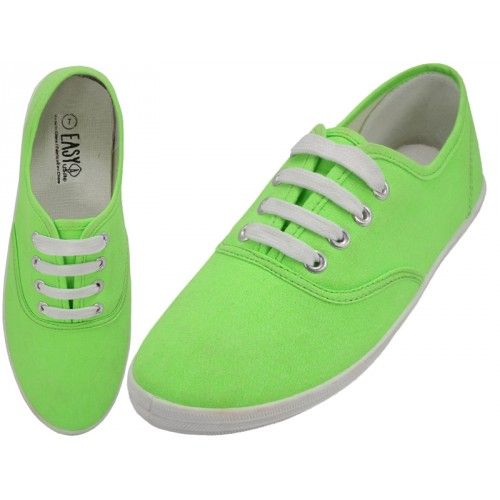 Casual Canvas Shoes ( *neon Green 