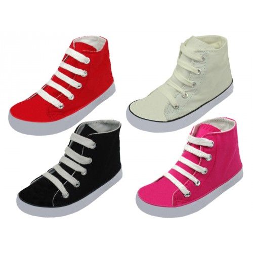 red high top canvas shoes