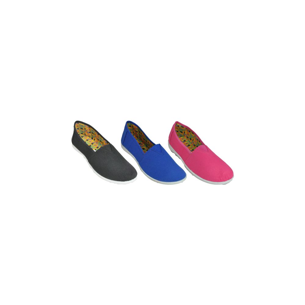 Wholesale Footwear Woman's Assorted Color Canvas Sneaker Flat | Distributor