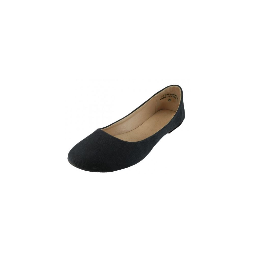 Wholesale Footwear Women's Micro Suede Ballet Flats Black Color Only ...