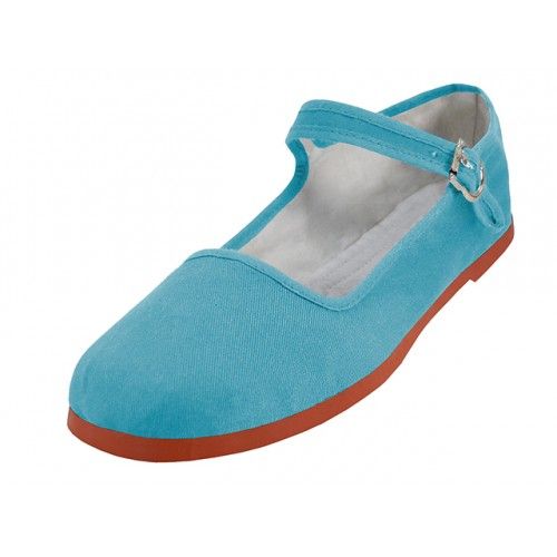 Wholesale Footwear Women's Canvas Classic Mary Janes In Light Blue ...