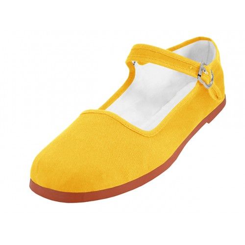 Wholesale Footwear Women's Canvas Classic Mary Janes In Yellow Color ...