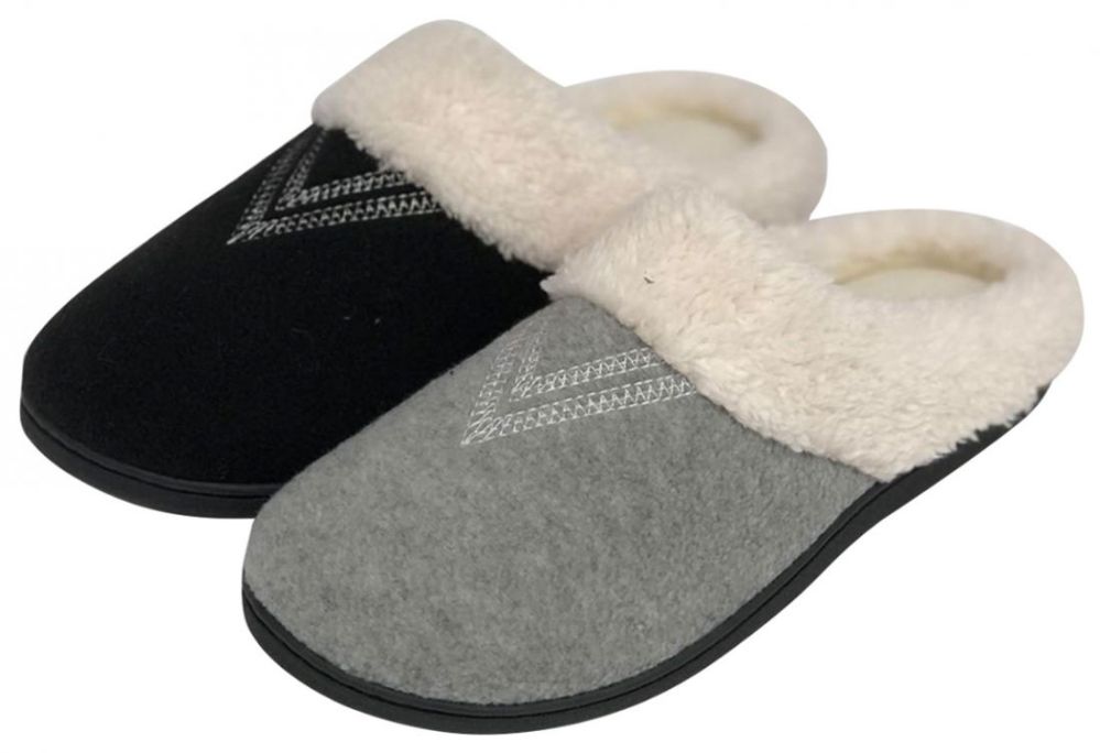 Wholesale Footwear Women's Fleece Knit Slippers W/ Faux Fur Lining ...